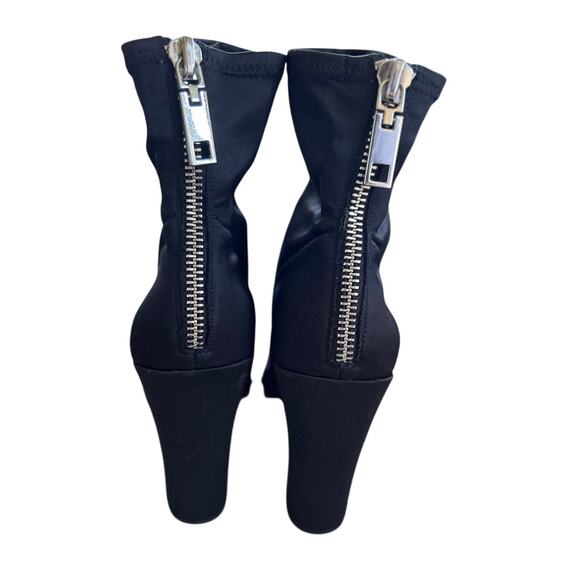 Dolce Vita Elana Black Satin Pointed Toe Sock Boot - Picture 5 of 10